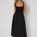 Nour – Square Neck Midi Dress